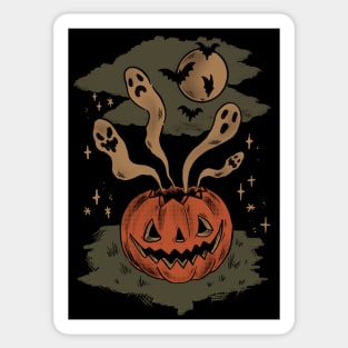 Spooky pumpkin ghosts Sticker